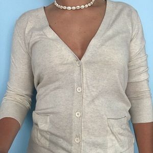 Beige Button Cardigan